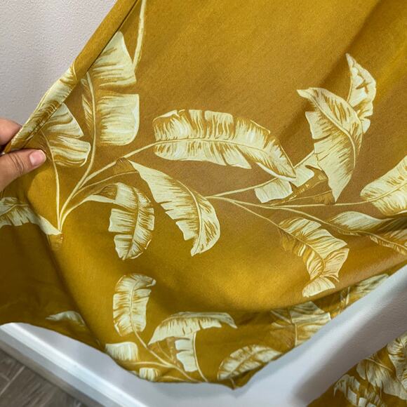 H&M Wide Leg Palazzo Pants Yellow Tropical Print Vacation Resort Wear Sz 14 NWT - Picture 4 of 10